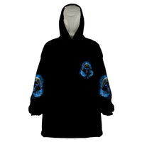 When I Was Born Reaper Fire Blue Wearable Blanket Hoodie - Wonder Print Shop