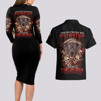 Your First Mistake Was Thingking Couples Matching Long Sleeve Bodycon Dress and Hawaiian Shirt - Wonder Print Shop