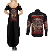 Your First Mistake Was Thingking Couples Matching Summer Maxi Dress and Long Sleeve Button Shirt - Wonder Print Shop