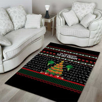 Vegan Christmas Area Rug with Tis the Season to Go Vegan Quote and Vegetable Tree - Wonder Print Shop