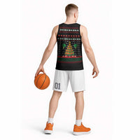 Vegan Christmas Basketball Jersey with Tis the Season to Go Vegan Quote and Vegetable Tree - Wonder Print Shop