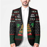 Vegan Christmas Blazer with Tis the Season to Go Vegan Quote and Vegetable Tree - Wonder Print Shop