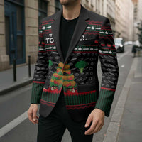 Vegan Christmas Blazer with Tis the Season to Go Vegan Quote and Vegetable Tree - Wonder Print Shop
