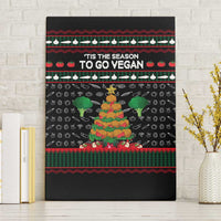 Vegan Christmas Canvas Wall Art with Tis the Season to Go Vegan Quote and Vegetable Tree - Wonder Print Shop