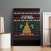 Vegan Christmas Canvas Wall Art with Tis the Season to Go Vegan Quote and Vegetable Tree - Wonder Print Shop