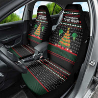 Vegan Christmas Car Seat Cover with Tis the Season to Go Vegan Quote and Vegetable Tree - Wonder Print Shop