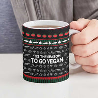 Vegan Christmas Ceramic Mug with Tis the Season to Go Vegan Quote and Vegetable Tree - Wonder Print Shop