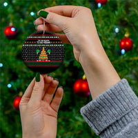 Vegan Christmas Ceramic Ornament with Tis the Season to Go Vegan Quote and Vegetable Tree - Wonder Print Shop