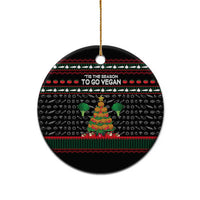 Vegan Christmas Ceramic Ornament with Tis the Season to Go Vegan Quote and Vegetable Tree - Wonder Print Shop