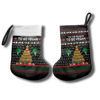 Vegan Christmas Stocking with Tis the Season to Go Vegan Quote and Vegetable Tree - Wonder Print Shop