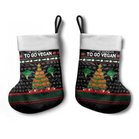 Vegan Christmas Stocking with Tis the Season to Go Vegan Quote and Vegetable Tree - Wonder Print Shop