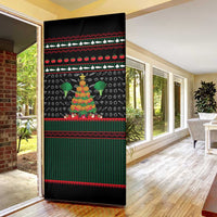 Vegan Christmas Door Cover with Tis the Season to Go Vegan Quote and Vegetable Tree - Wonder Print Shop