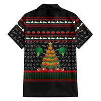 Vegan Christmas Family Matching Off The Shoulder Long Sleeve Dress and Hawaiian Shirt with Tis the Season to Go Vegan Quote and Vegetable Tree - Wonder Print Shop