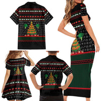 Vegan Christmas Family Matching Short Sleeve Bodycon Dress and Hawaiian Shirt with Tis the Season to Go Vegan Quote and Vegetable Tree - Wonder Print Shop