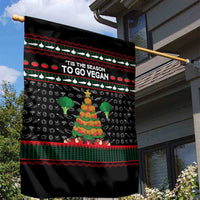 Vegan Christmas Garden Flag with Tis the Season to Go Vegan Quote and Vegetable Tree - Wonder Print Shop