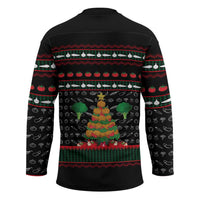 Vegan Christmas Hockey Jersey with Tis the Season to Go Vegan Quote and Vegetable Tree - Wonder Print Shop
