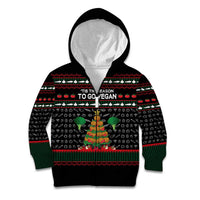 Vegan Christmas Kid Hoodie with Tis the Season to Go Vegan Quote and Vegetable Tree - Wonder Print Shop