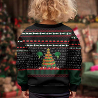 Vegan Christmas Kid Ugly Christmas Sweater with Tis the Season to Go Vegan Quote and Vegetable Tree - Wonder Print Shop