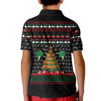 Vegan Christmas Kid Polo Shirt with Tis the Season to Go Vegan Quote and Vegetable Tree - Wonder Print Shop