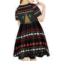 Vegan Christmas Kid Short Sleeve Dress with Tis the Season to Go Vegan Quote and Vegetable Tree - Wonder Print Shop