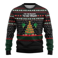 Vegan Christmas Ugly Christmas Sweater with Tis the Season to Go Vegan Quote and Vegetable Tree - Wonder Print Shop