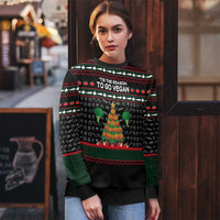 Vegan Christmas Ugly Christmas Sweater with Tis the Season to Go Vegan Quote and Vegetable Tree - Wonder Print Shop