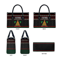 Vegan Christmas Leather Bag with Tis the Season to Go Vegan Quote and Vegetable Tree - Wonder Print Shop
