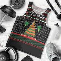 Vegan Christmas Men Tank Top with Tis the Season to Go Vegan Quote and Vegetable Tree - Wonder Print Shop