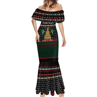 Vegan Christmas Mermaid Dress with Tis the Season to Go Vegan Quote and Vegetable Tree - Wonder Print Shop
