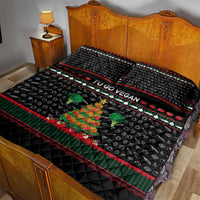 Vegan Christmas Quilt Bed Set with Tis the Season to Go Vegan Quote and Vegetable Tree - Wonder Print Shop