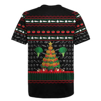 Vegan Christmas Rugby Jersey with Tis the Season to Go Vegan Quote and Vegetable Tree - Wonder Print Shop