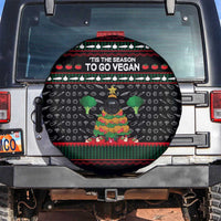 Vegan Christmas Spare Tire Cover with Tis the Season to Go Vegan Quote and Vegetable Tree - Wonder Print Shop
