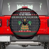 Vegan Christmas Spare Tire Cover with Tis the Season to Go Vegan Quote and Vegetable Tree - Wonder Print Shop