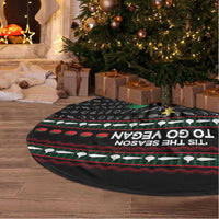 Vegan Christmas Tree Skirt with Tis the Season to Go Vegan Quote and Vegetable Tree - Wonder Print Shop
