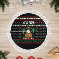 Vegan Christmas Tree Skirt with Tis the Season to Go Vegan Quote and Vegetable Tree - Wonder Print Shop