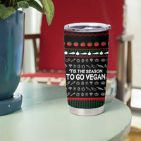 Vegan Christmas Tumbler Cup with Tis the Season to Go Vegan Quote and Vegetable Tree - Wonder Print Shop