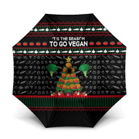 Vegan Christmas Umbrella with Tis the Season to Go Vegan Quote and Vegetable Tree - Wonder Print Shop