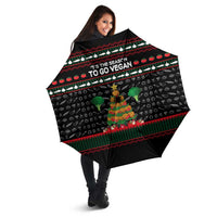 Vegan Christmas Umbrella with Tis the Season to Go Vegan Quote and Vegetable Tree - Wonder Print Shop