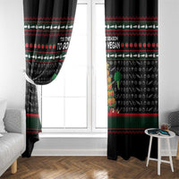 Vegan Christmas Window Curtain with Tis the Season to Go Vegan Quote and Vegetable Tree - Wonder Print Shop