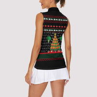 Vegan Christmas Women Sleeveless Polo Shirt with Tis the Season to Go Vegan Quote and Vegetable Tree - Wonder Print Shop