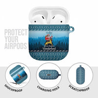 German Shepherd Christmas AirPods Case with Walking in a Wonderland Quote and Santa Forest - Wonder Print Shop