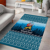 German Shepherd Christmas Area Rug with Walking in a Wonderland Quote and Santa Forest - Wonder Print Shop