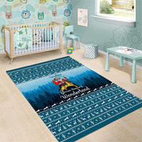 German Shepherd Christmas Area Rug with Walking in a Wonderland Quote and Santa Forest - Wonder Print Shop