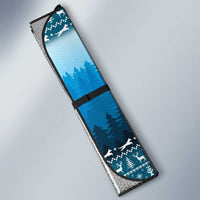 German Shepherd Christmas Auto Sun Shade with Walking in a Wonderland Quote and Santa Forest - Wonder Print Shop