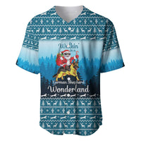 German Shepherd Christmas Baseball Jersey with Walking in a Wonderland Quote and Santa Forest - Wonder Print Shop