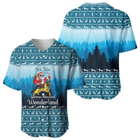 German Shepherd Christmas Baseball Jersey with Walking in a Wonderland Quote and Santa Forest - Wonder Print Shop