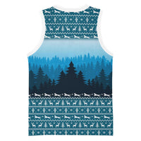 German Shepherd Christmas Basketball Jersey with Walking in a Wonderland Quote and Santa Forest - Wonder Print Shop