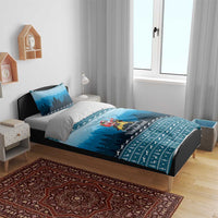 German Shepherd Christmas Bedding Set with Walking in a Wonderland Quote and Santa Forest - Wonder Print Shop