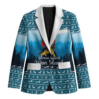 German Shepherd Christmas Blazer with Walking in a Wonderland Quote and Santa Forest - Wonder Print Shop