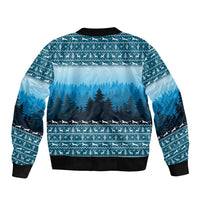 German Shepherd Christmas Bomber Jacket with Walking in a Wonderland Quote and Santa Forest - Wonder Print Shop